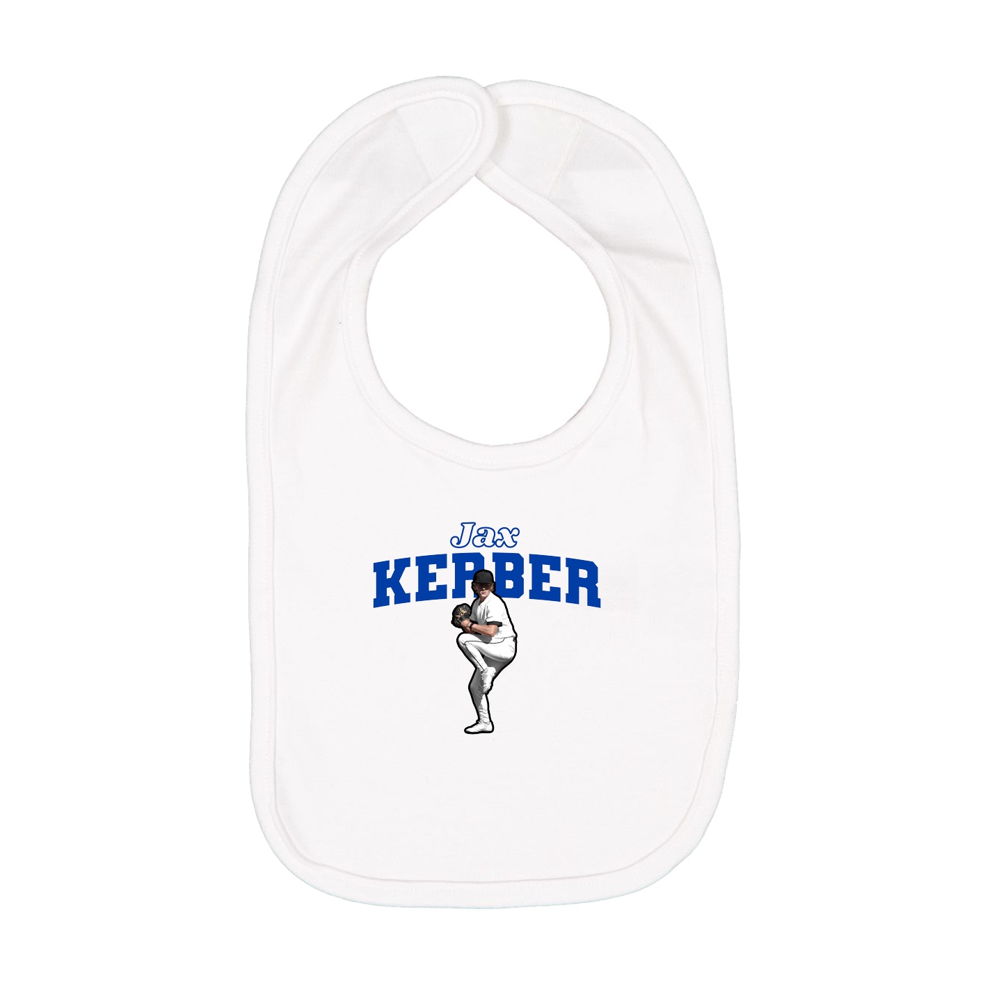 Infant Bib — Name Arch in White