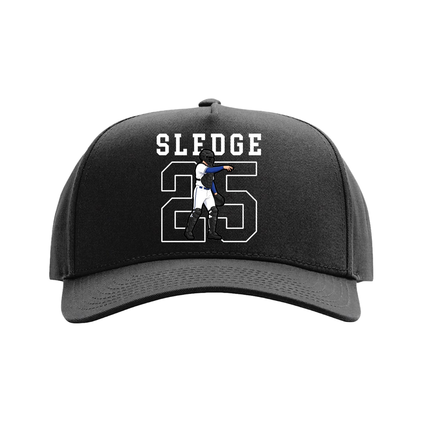 Full Fabric Five-Panel Champ Cap — Shirsey in Black