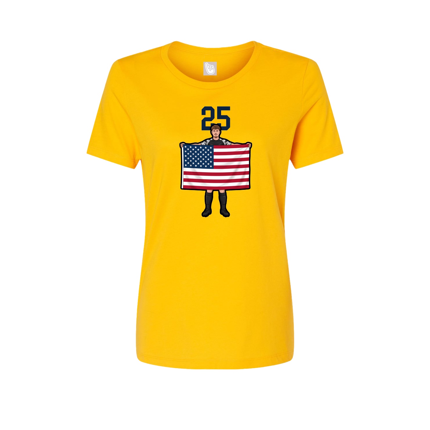 Fitted Women's Tee — Number Top in Gold