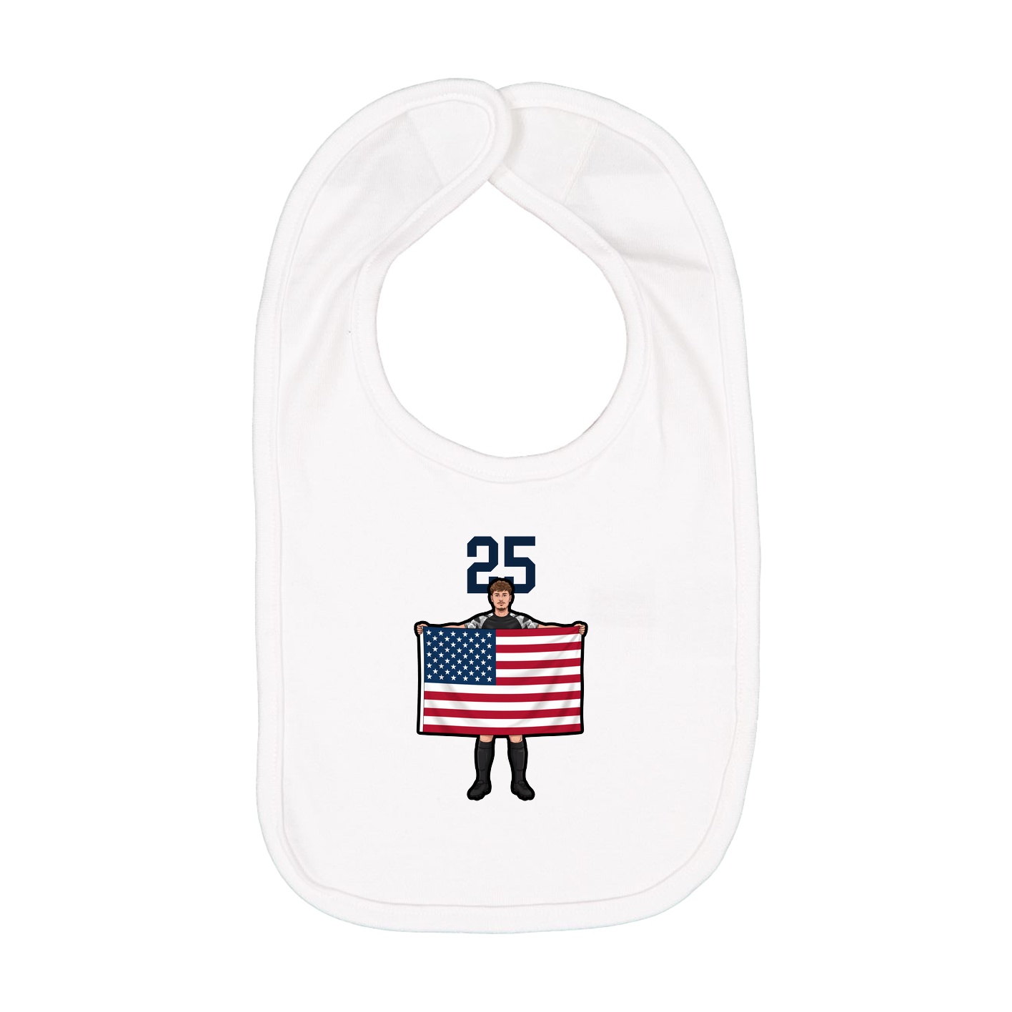 Infant Bib — Number Top in White