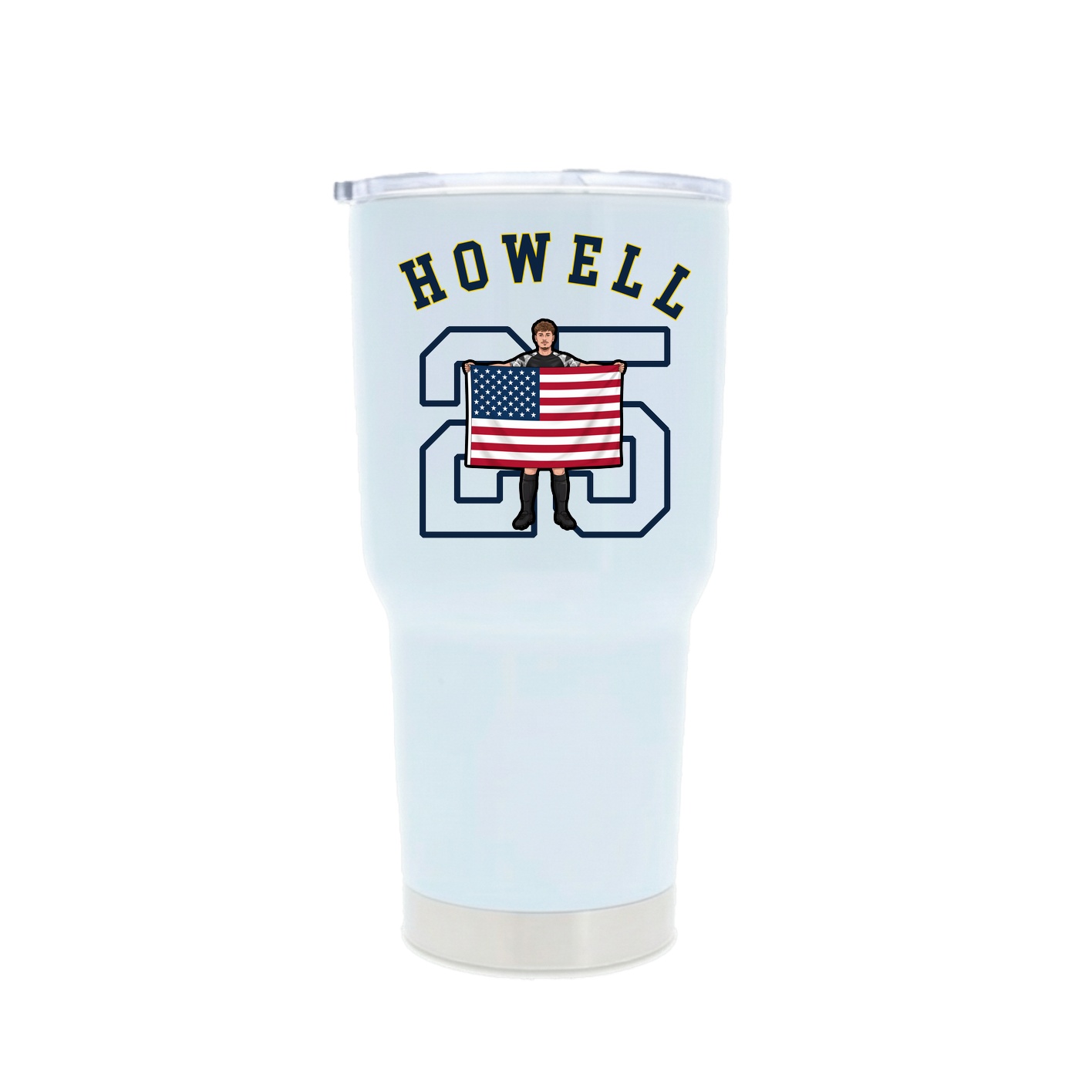 30oz Stainless Steel Tumbler — Shirsey Arch in White