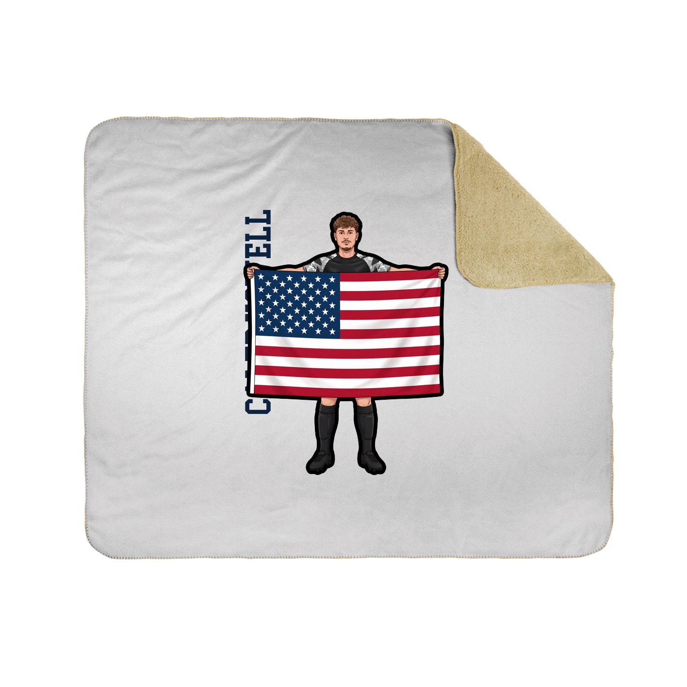 Throw Blanket — Name Vertical in White