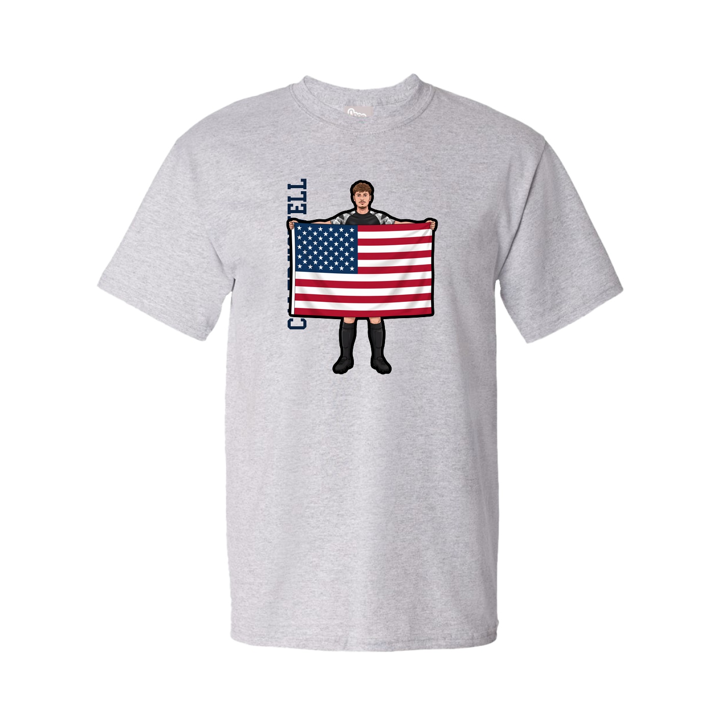 Tee — Name Vertical in Grey