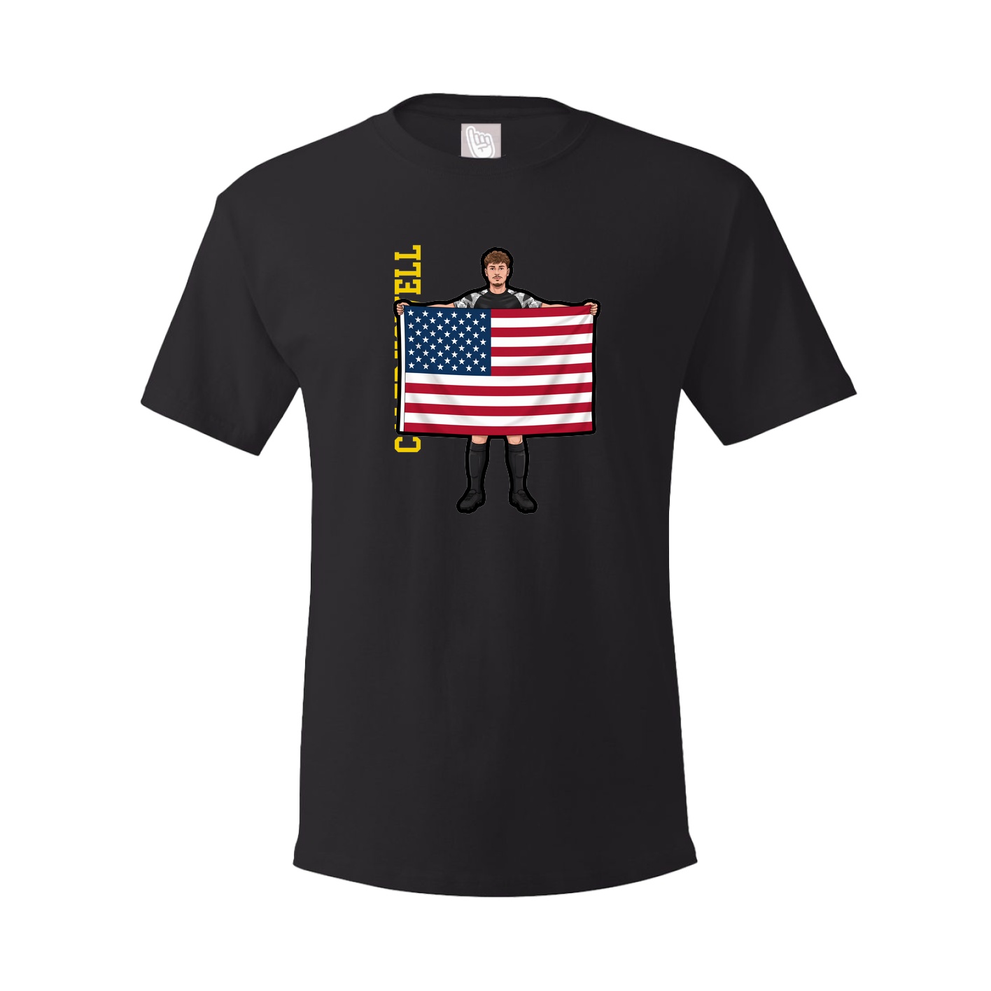 Youth Tee — Name Vertical in Black