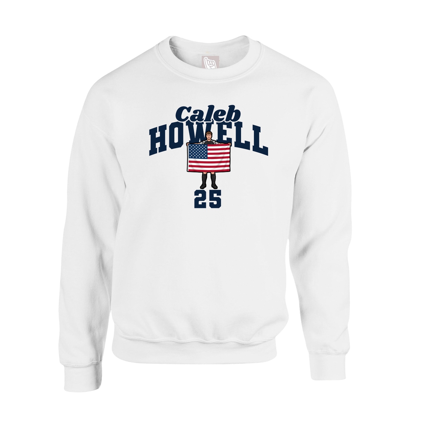 Fleece Crew — Signature Arch in White