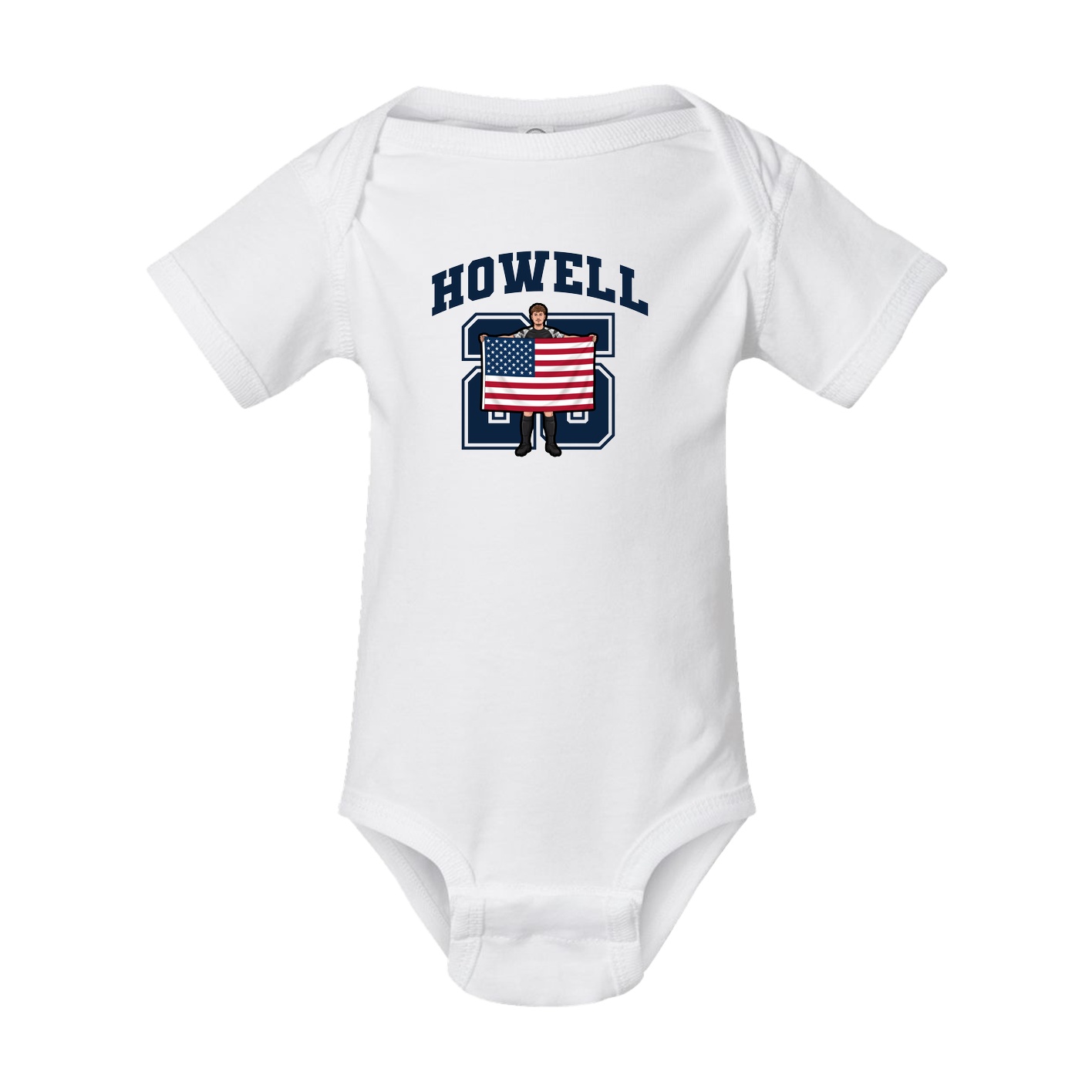 Baby Onesie — Number in White