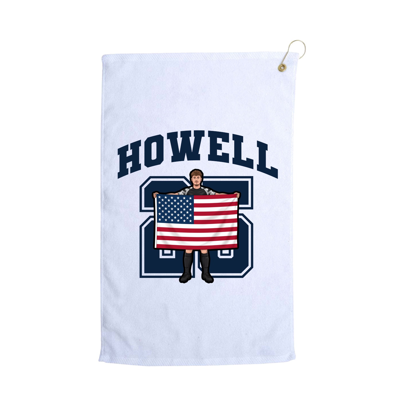 Golf Towel — Number in White