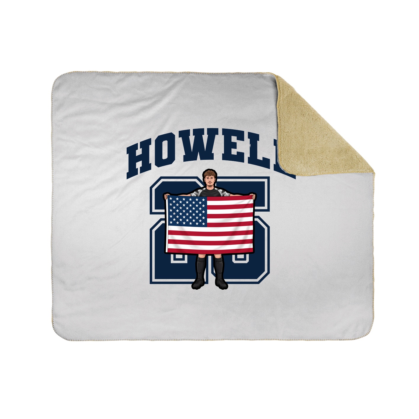 Throw Blanket — Number in White