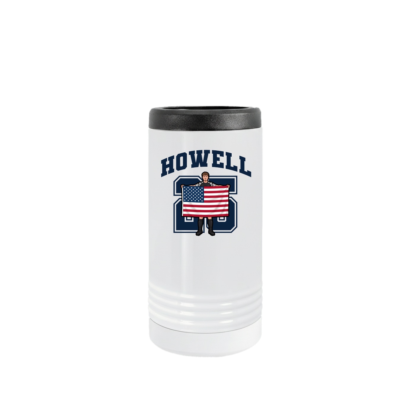 Slim Beverage Holder — Number in White