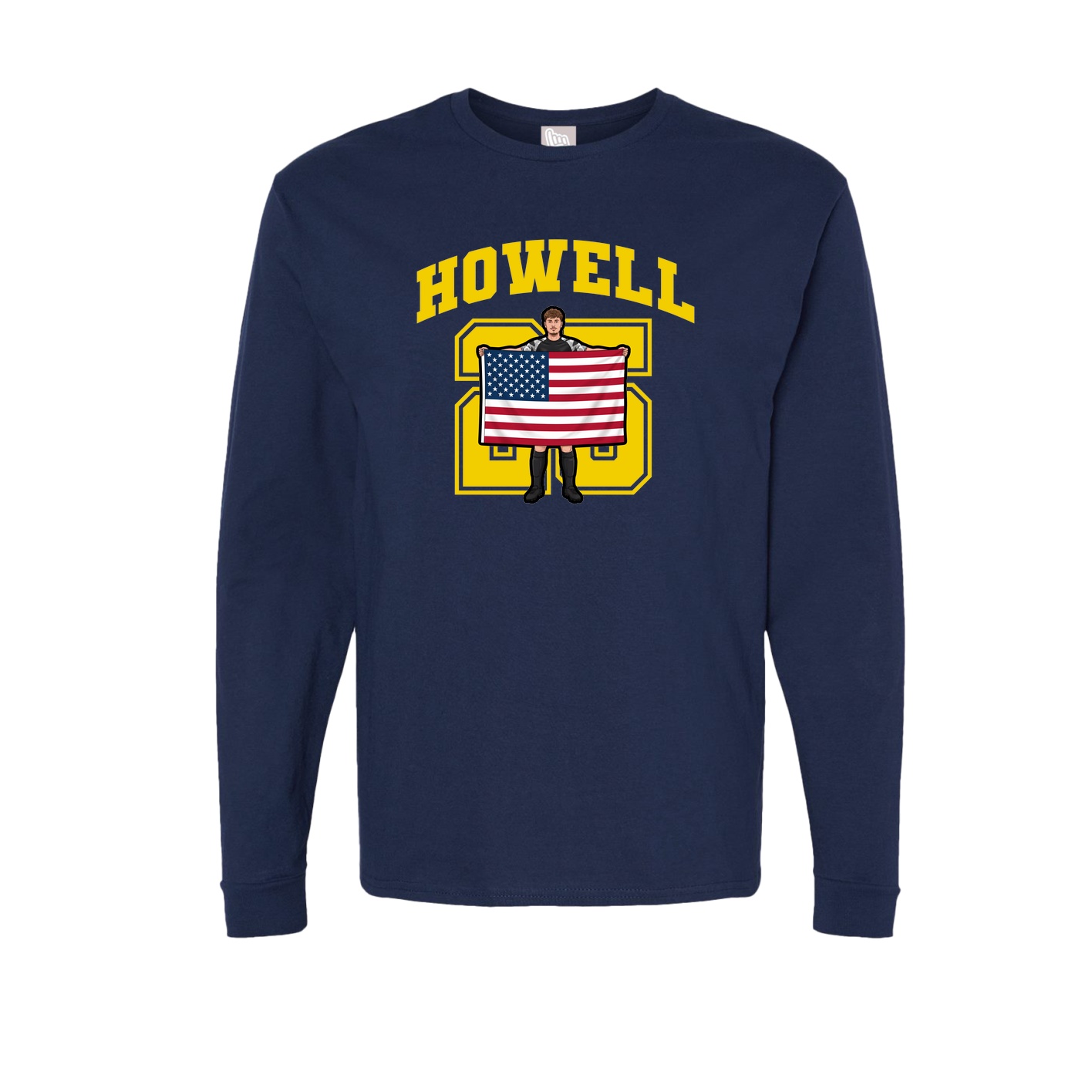 Long Sleeve Tee — Number in Navy
