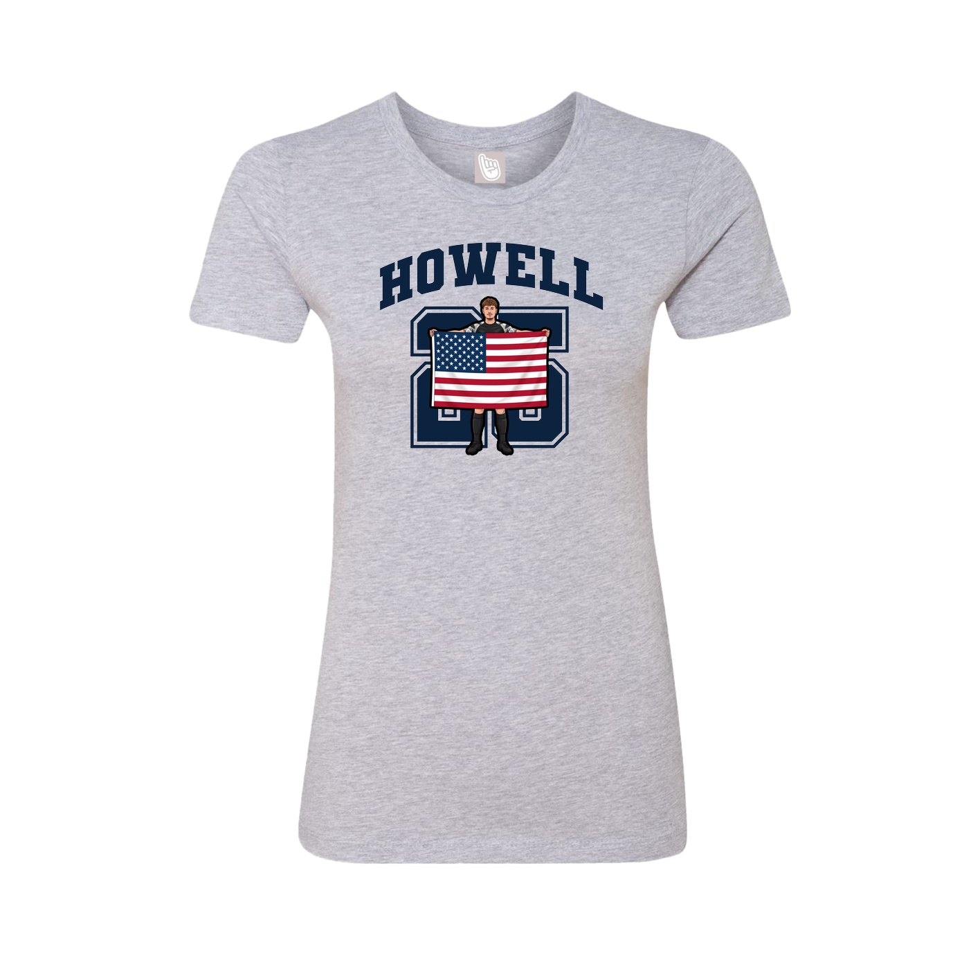 Fitted Women's Tee — Number in Grey