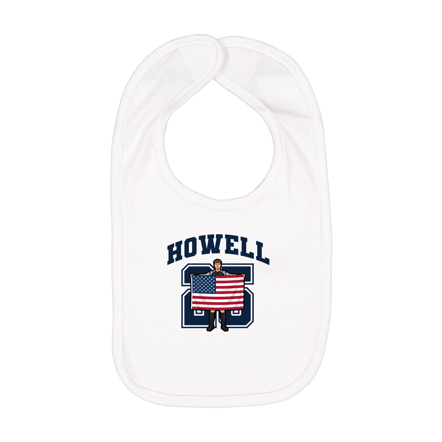 Infant Bib — Number in White