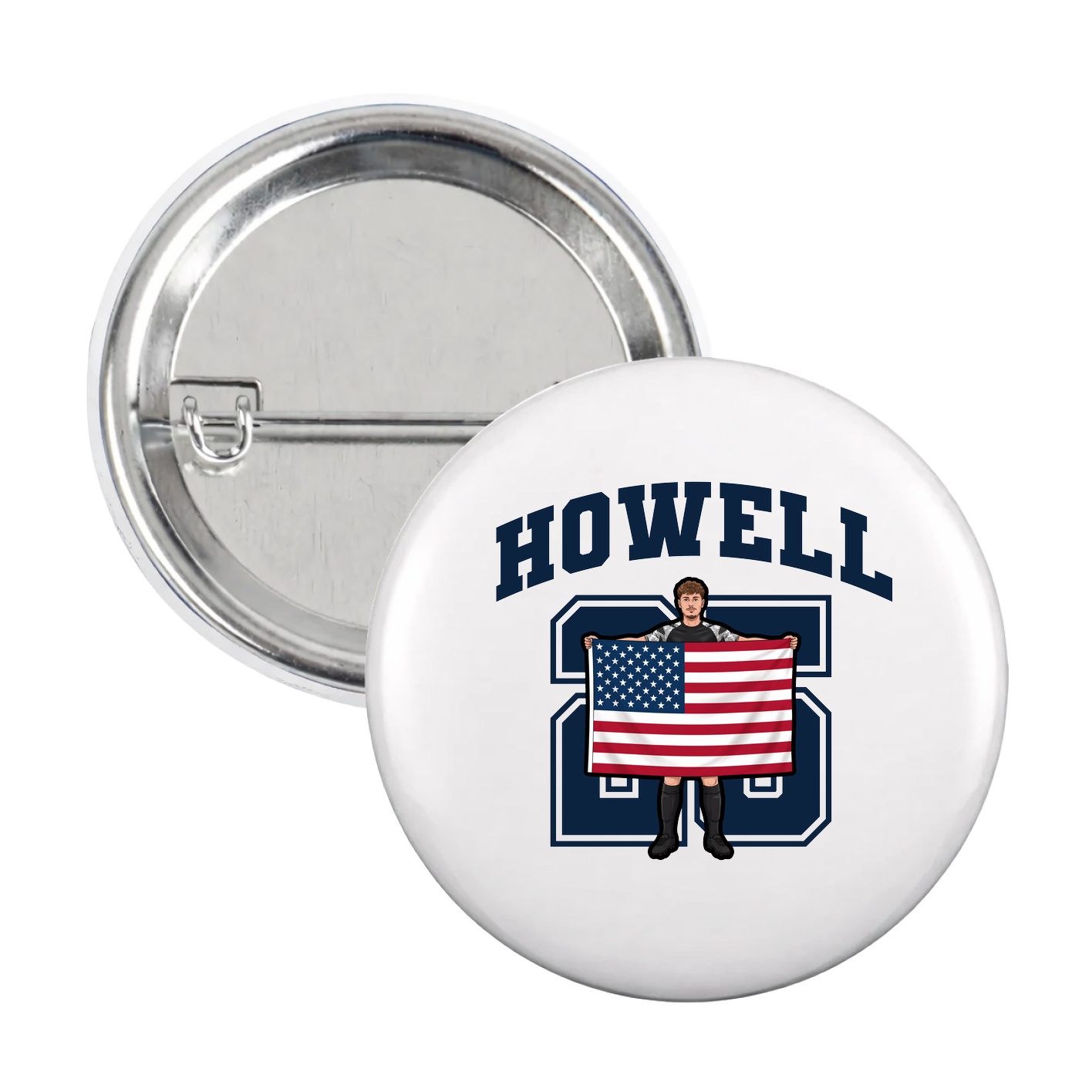 Game Day Button — Number in White