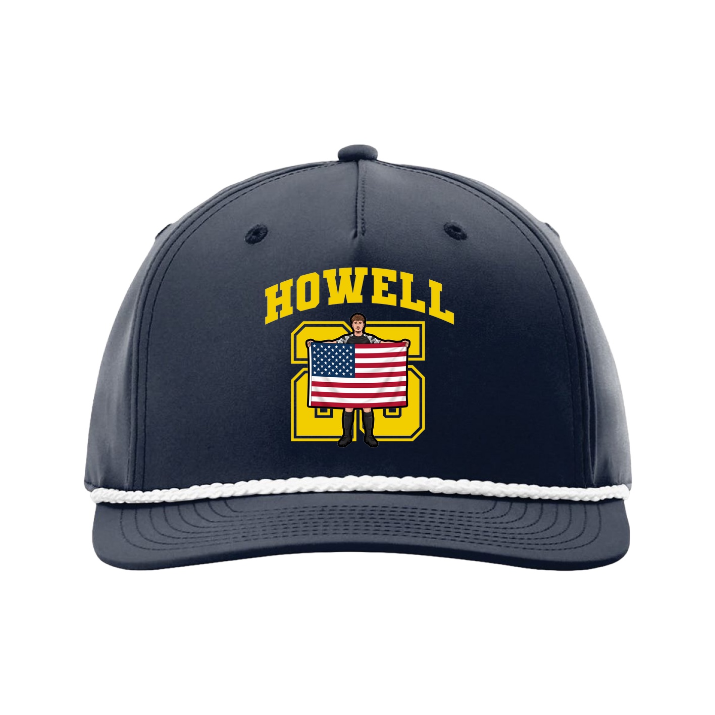 Five-Panel Classic Rope Cap — Number in Navy