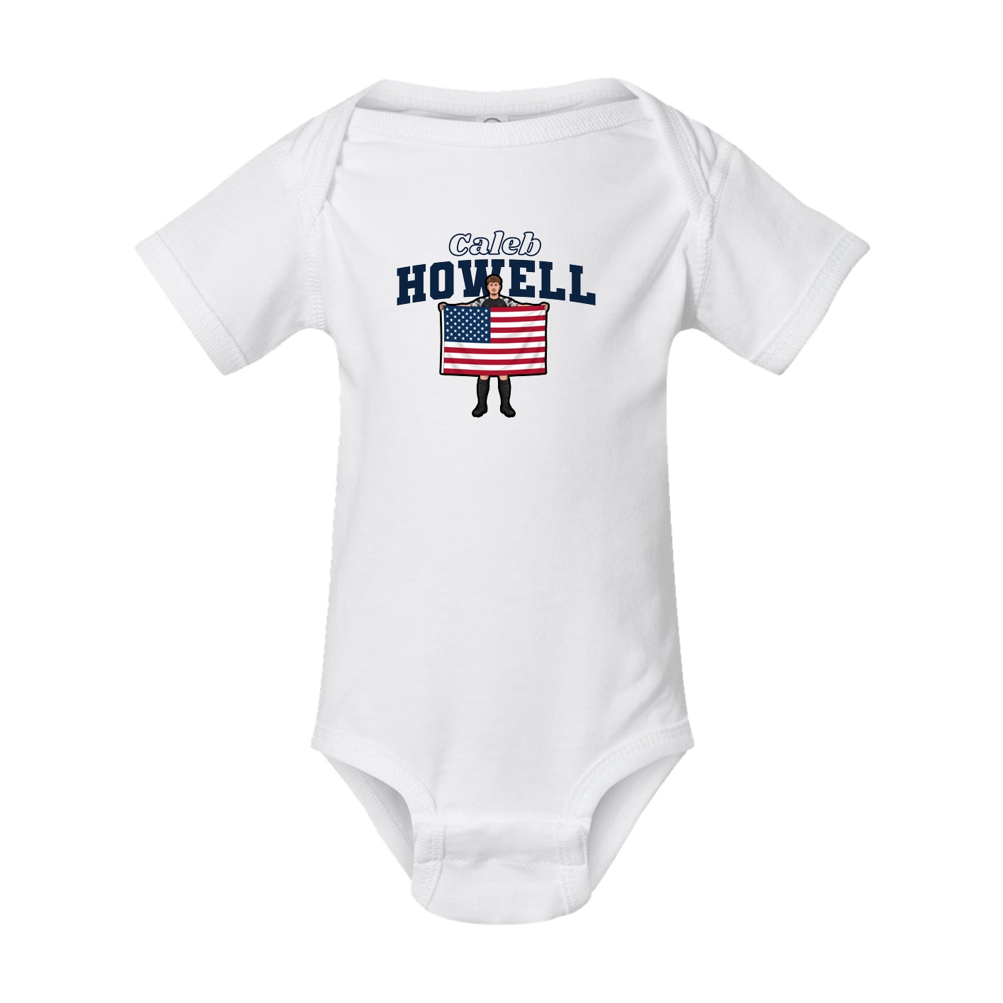 Baby Onesie — Name Arch in White