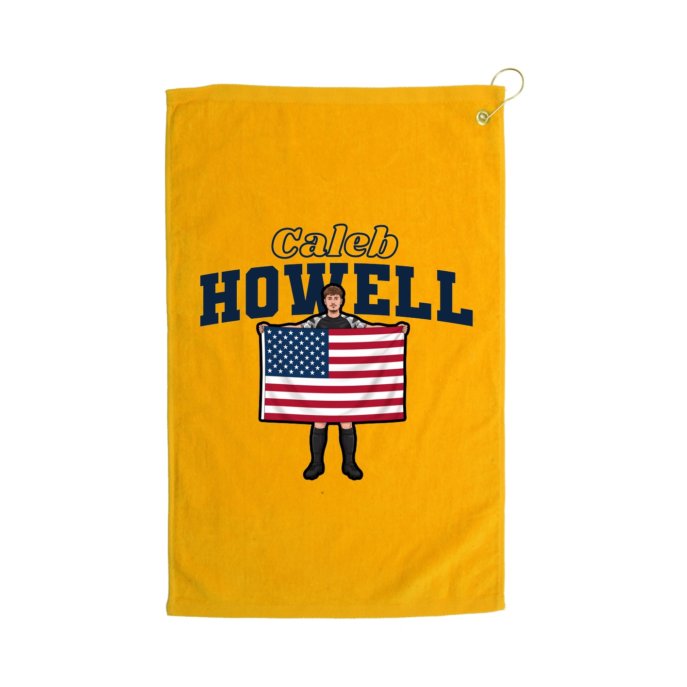 Golf Towel — Name Arch in Gold