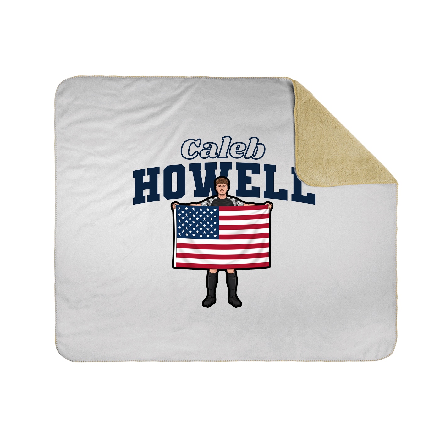 Throw Blanket — Name Arch in White