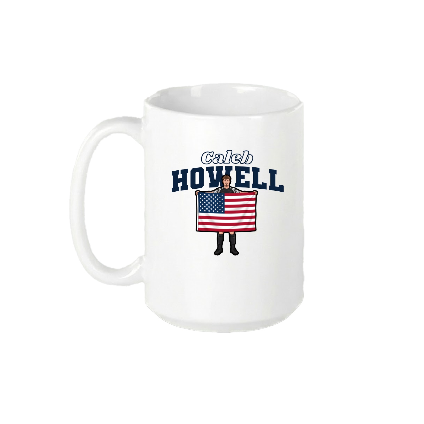 15oz Coffee Mug — Name Arch in White