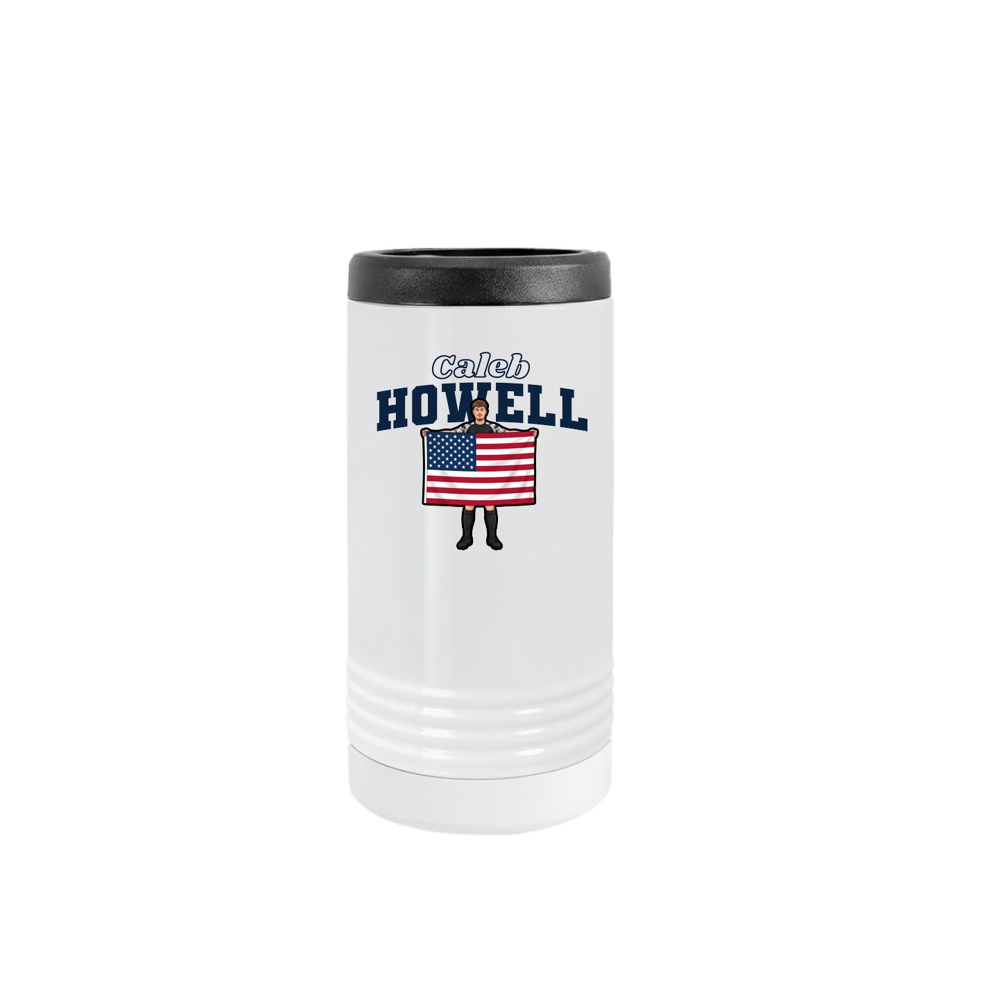Slim Beverage Holder — Name Arch in White