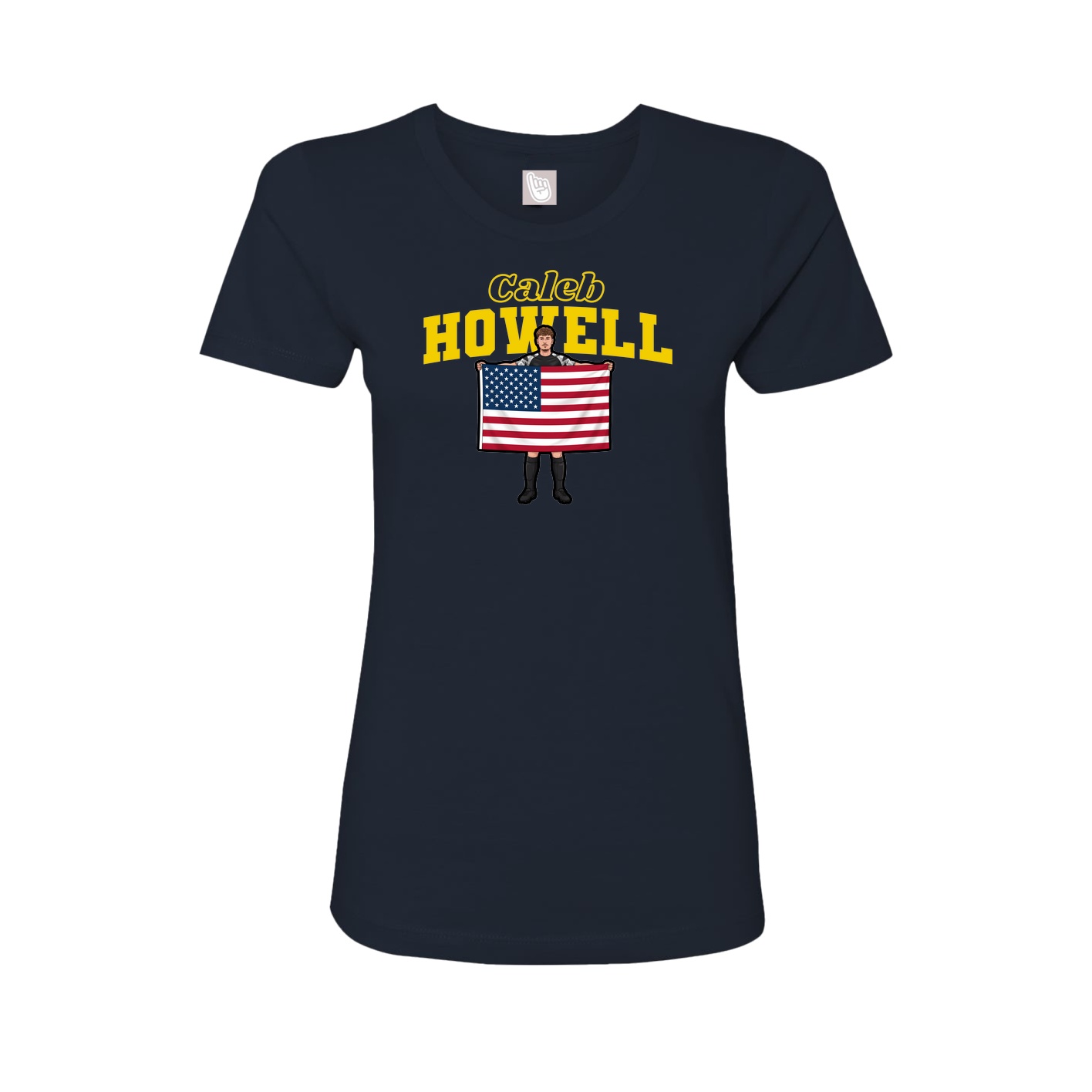 Fitted Women's Tee — Name Arch in Navy