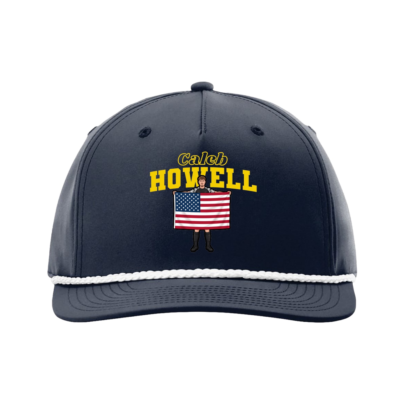 Five-Panel Classic Rope Cap — Name Arch in Navy