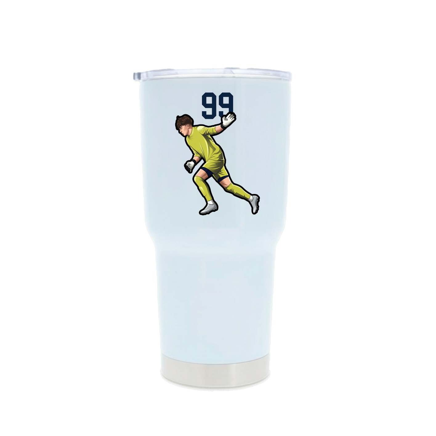 30oz Stainless Steel Tumbler — Number Top in White