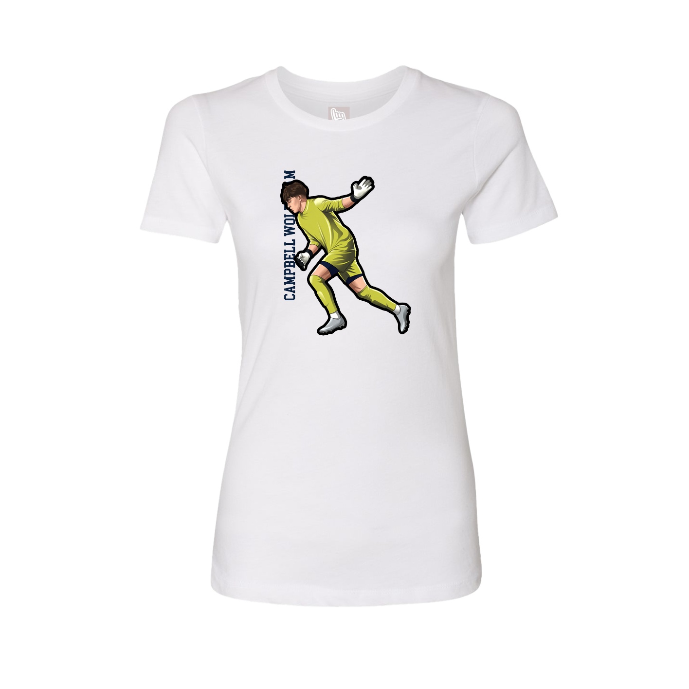 Fitted Women's Tee — Name Vertical in White