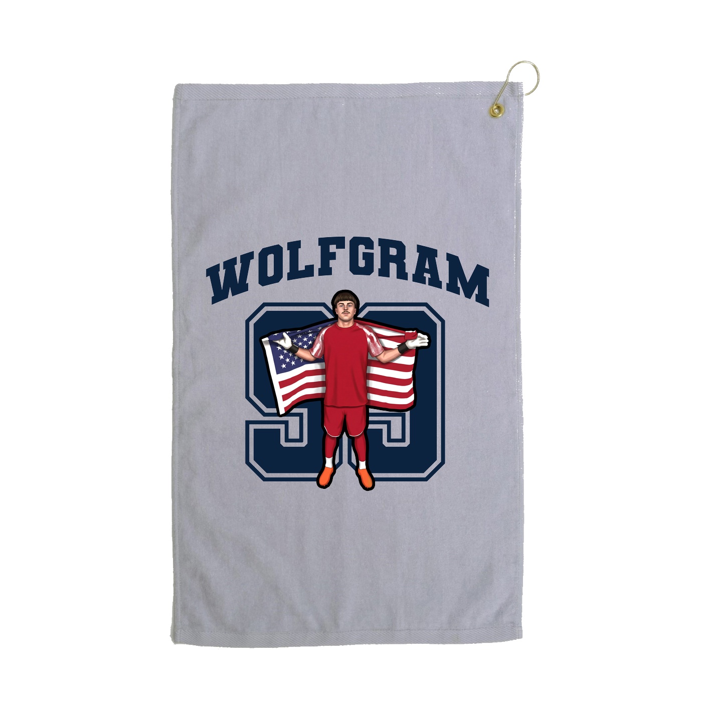 Golf Towel — Number in Grey