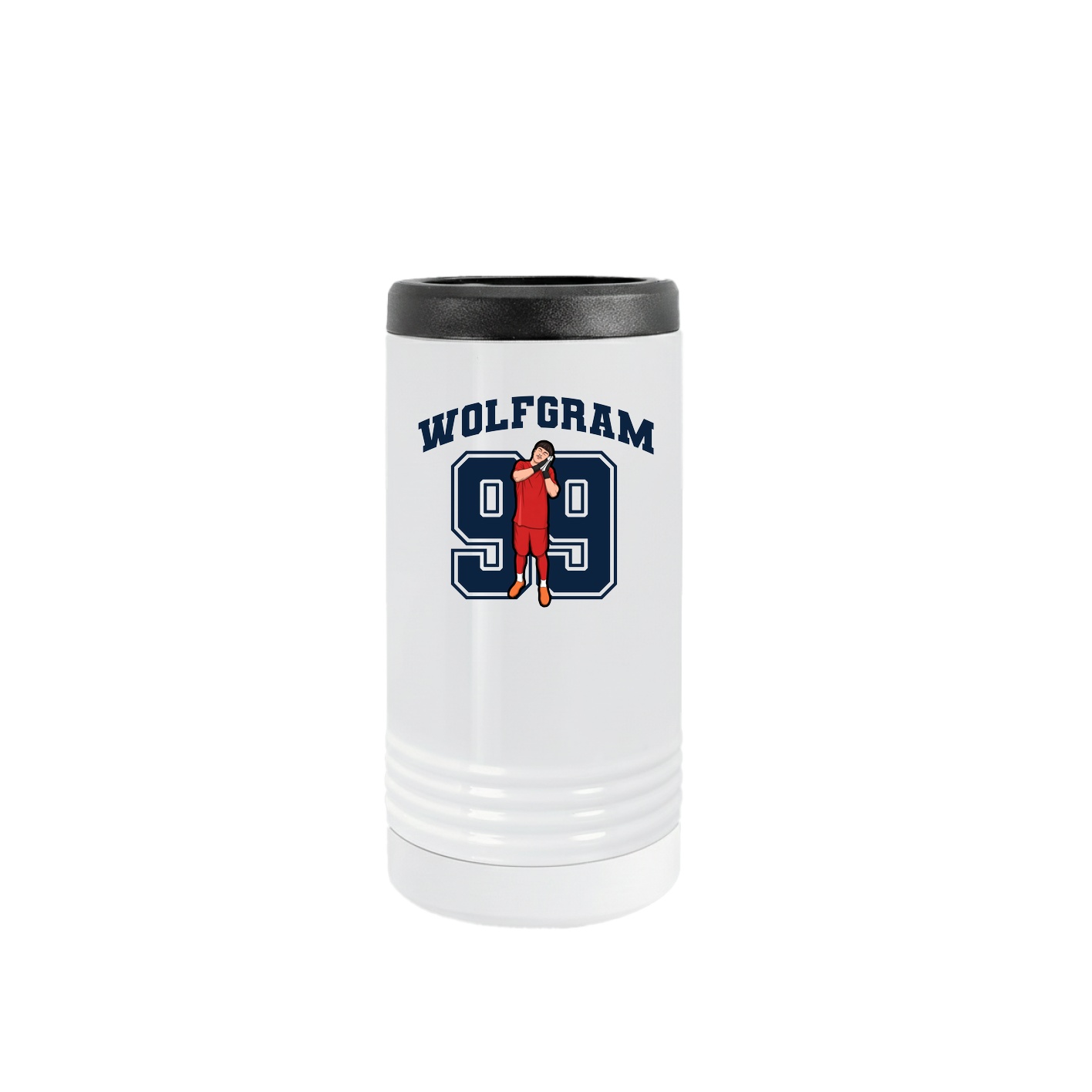 Slim Beverage Holder — Number in White