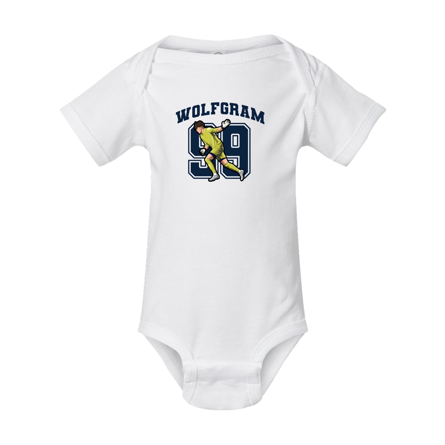 Baby Onesie — Number in White
