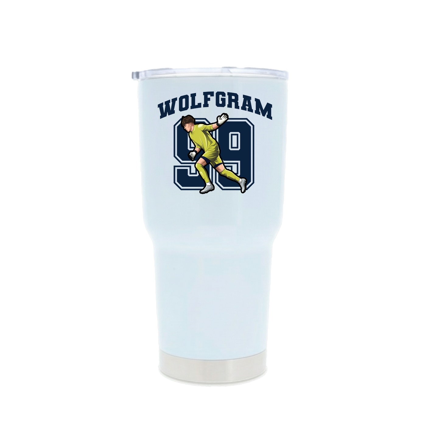 30oz Stainless Steel Tumbler — Number in White