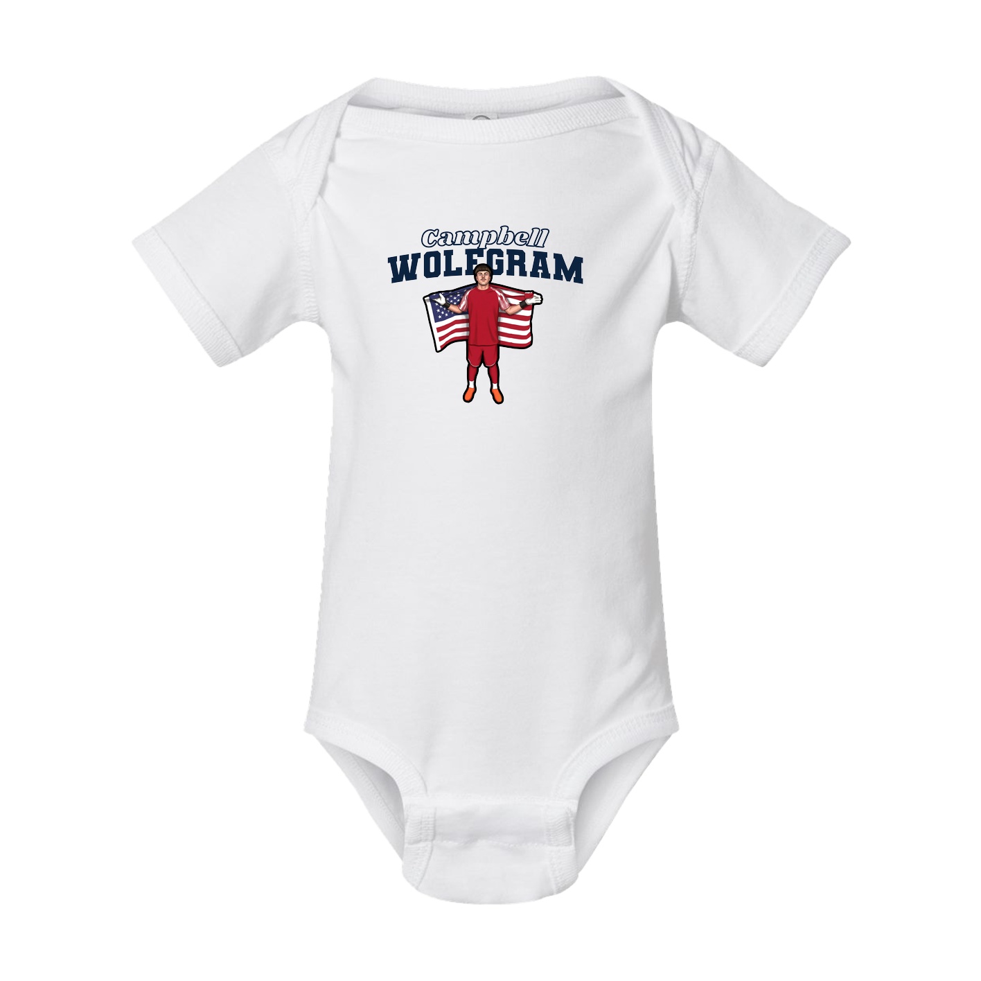 Baby Onesie — Name Arch in White