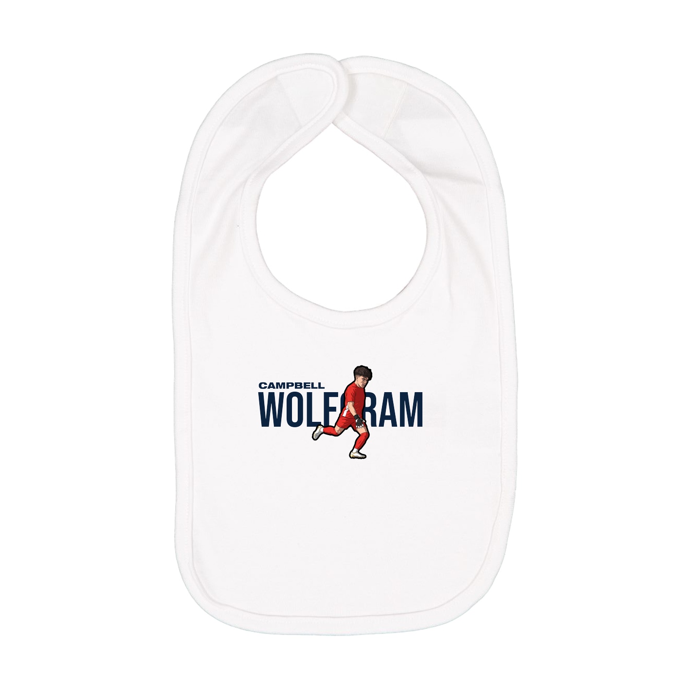 Infant Bib — Player Name in White