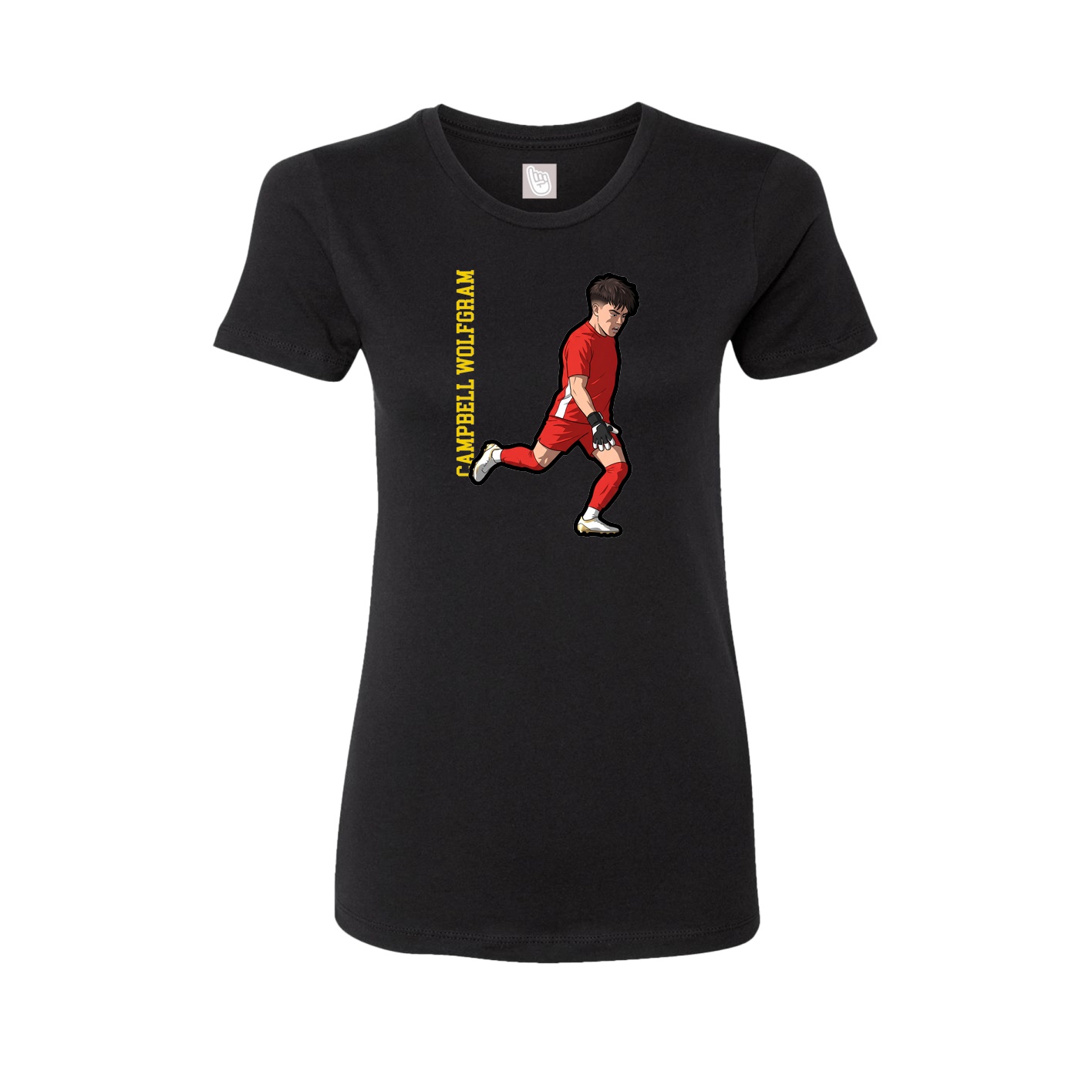 Fitted Women's Tee — Name Vertical in Black
