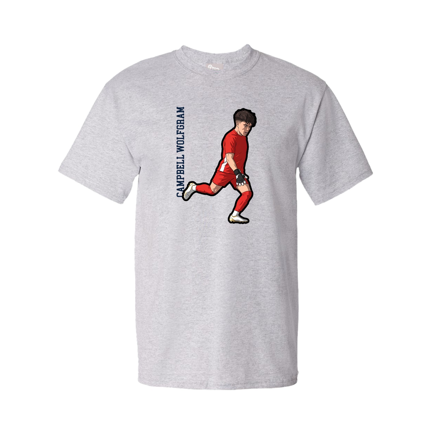 Youth Tee — Name Vertical in Grey