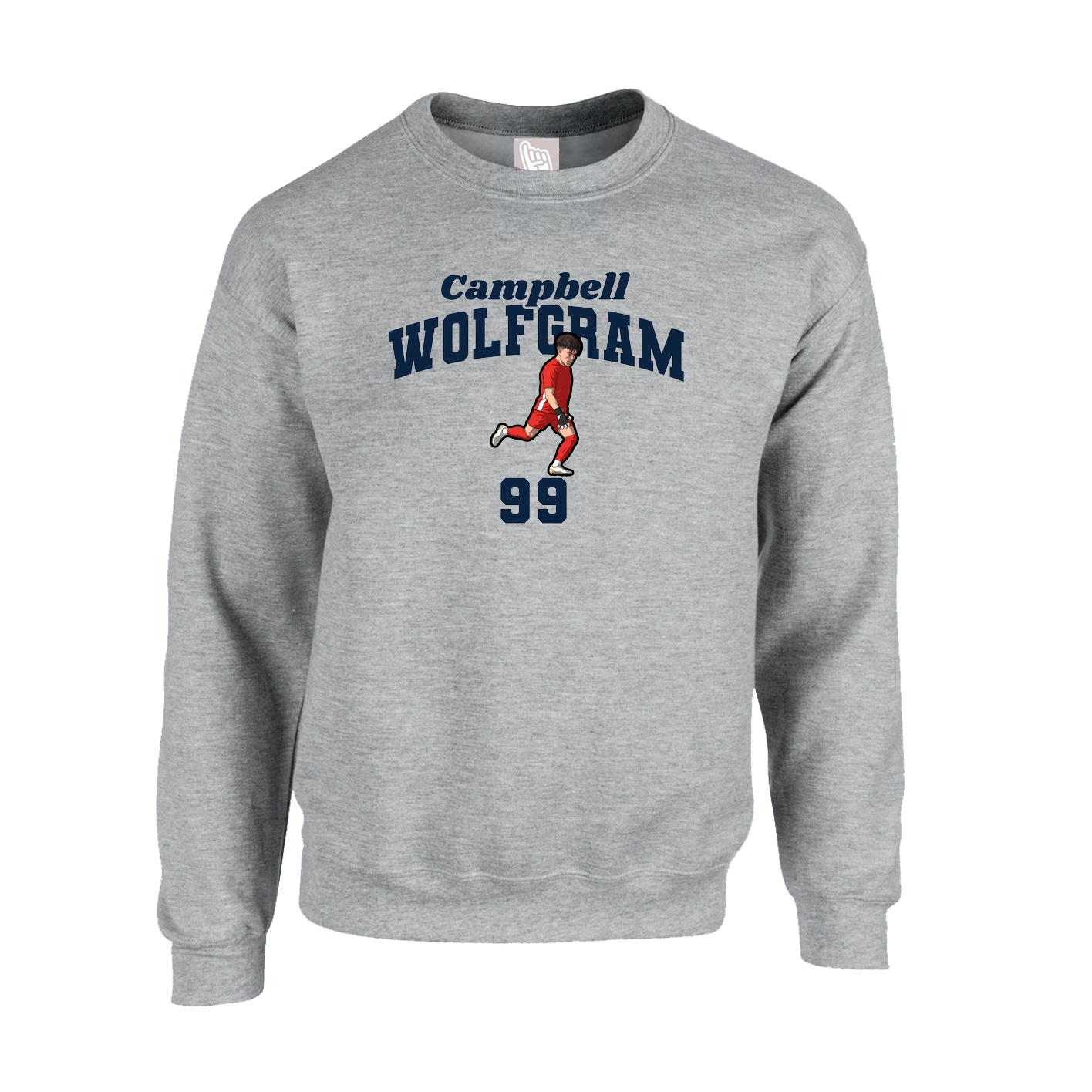 Fleece Crew — Signature Arch in Grey
