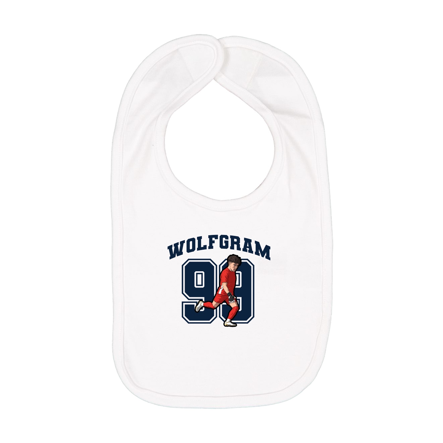 Infant Bib — Number in White