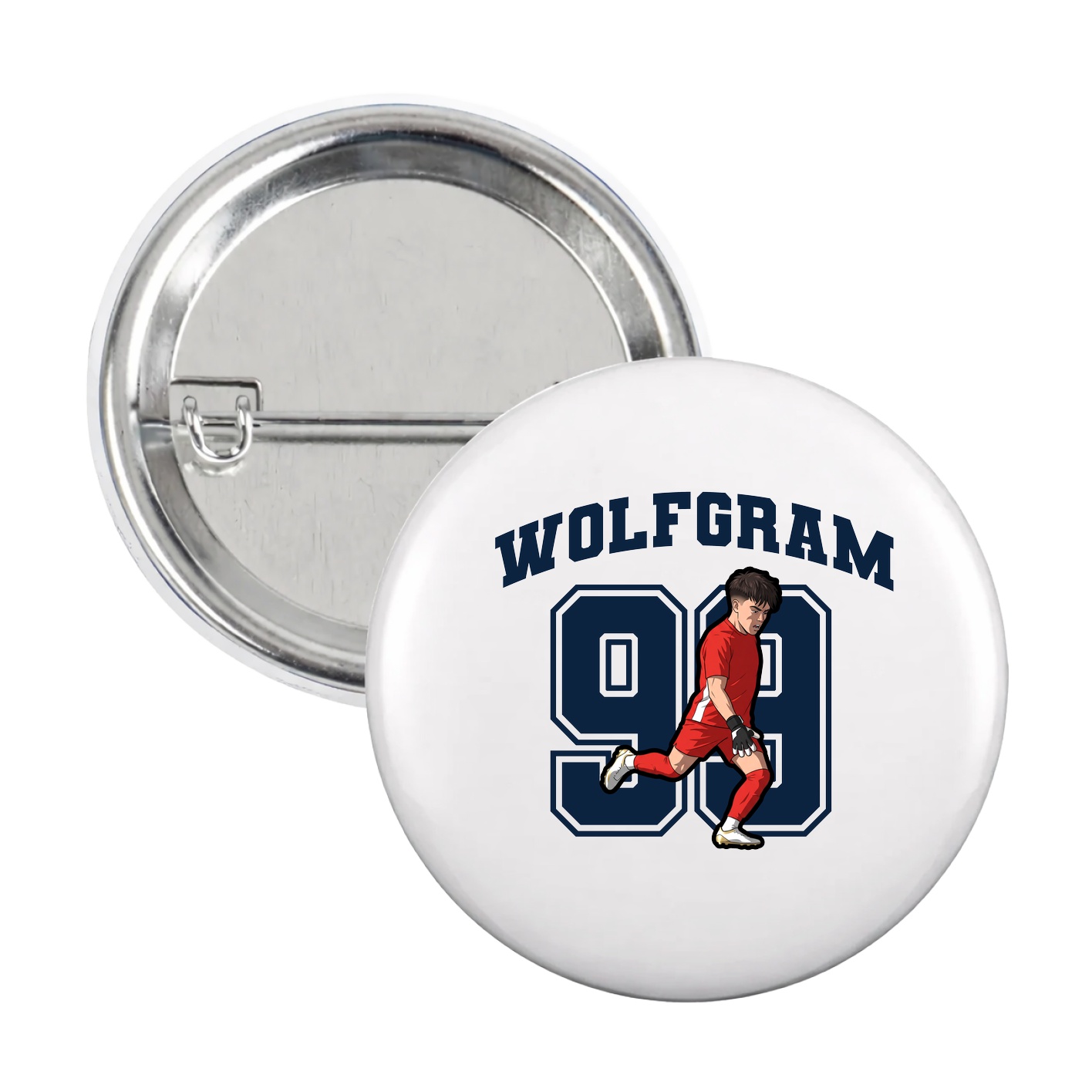 Game Day Button — Number in White