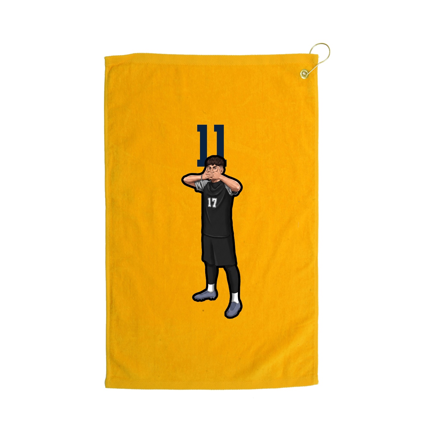 Golf Towel — Number Top in Gold
