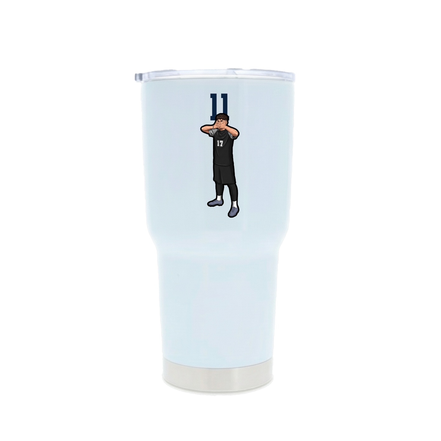 30oz Stainless Steel Tumbler — Number Top in White