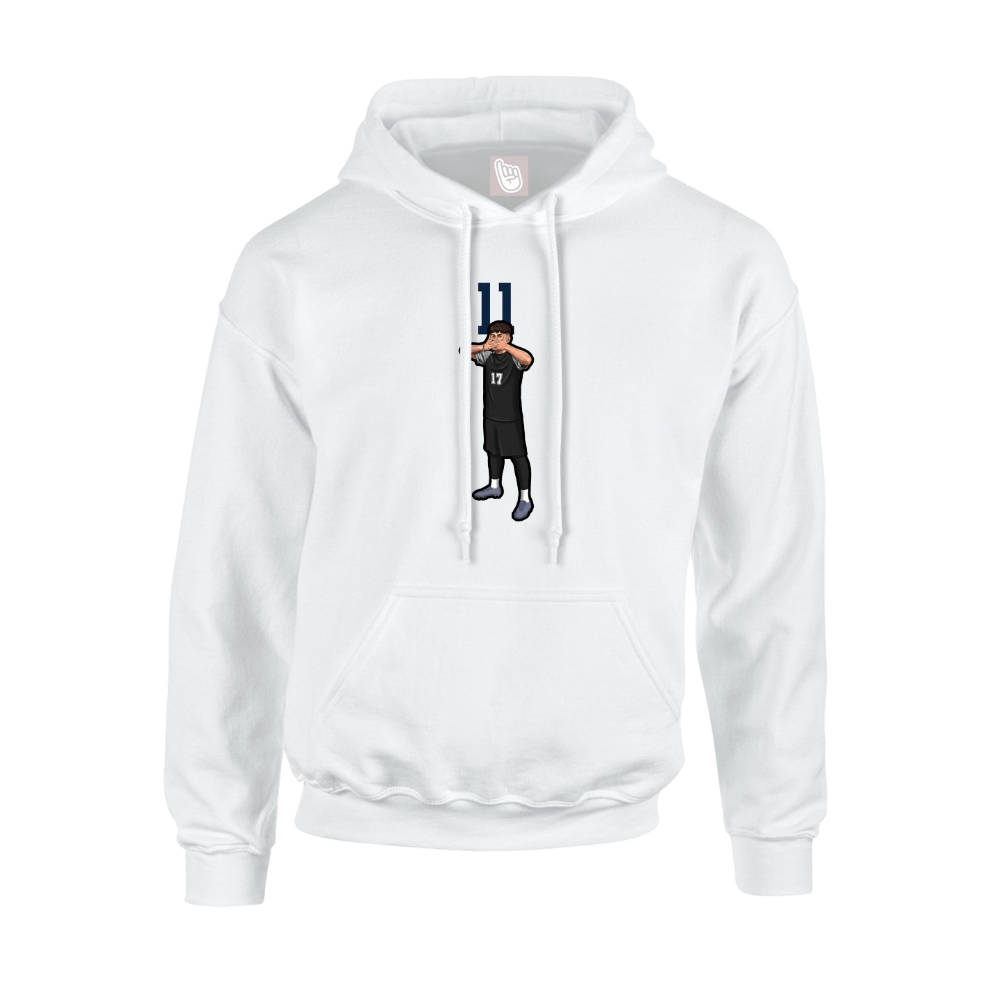 Youth Hoodie — Number Top in White