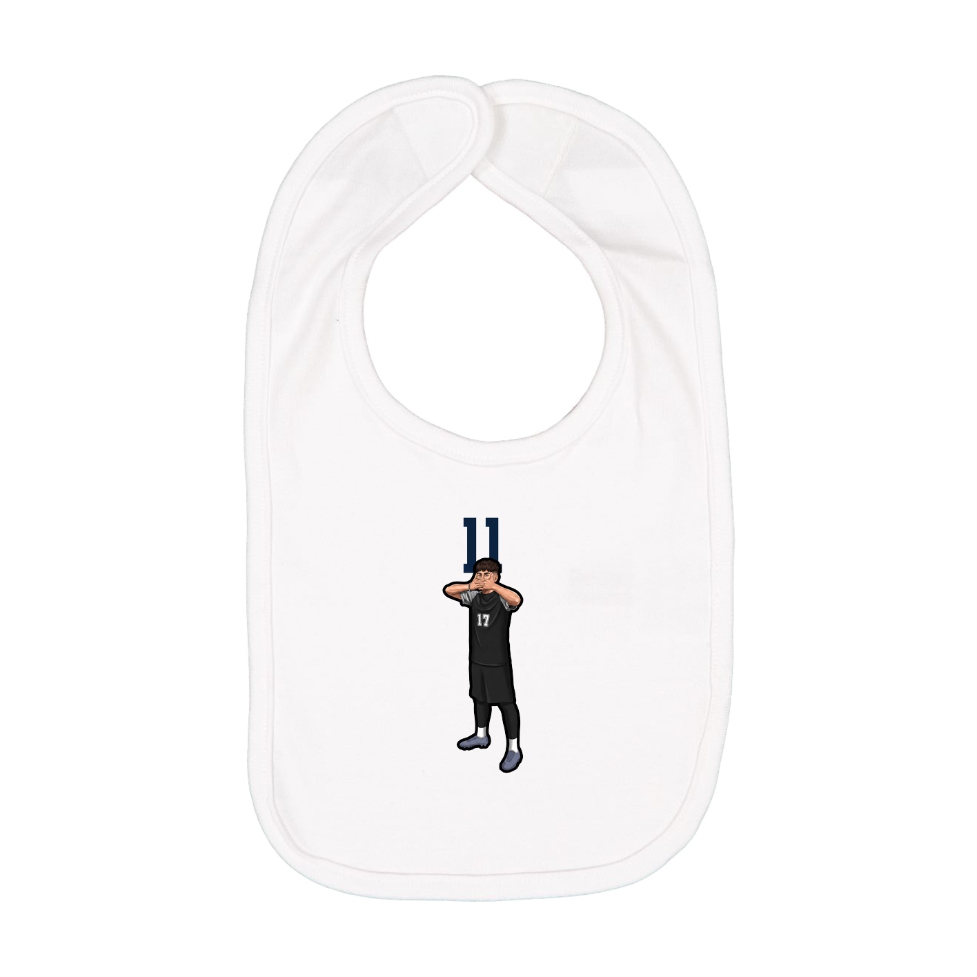 Infant Bib — Number Top in White