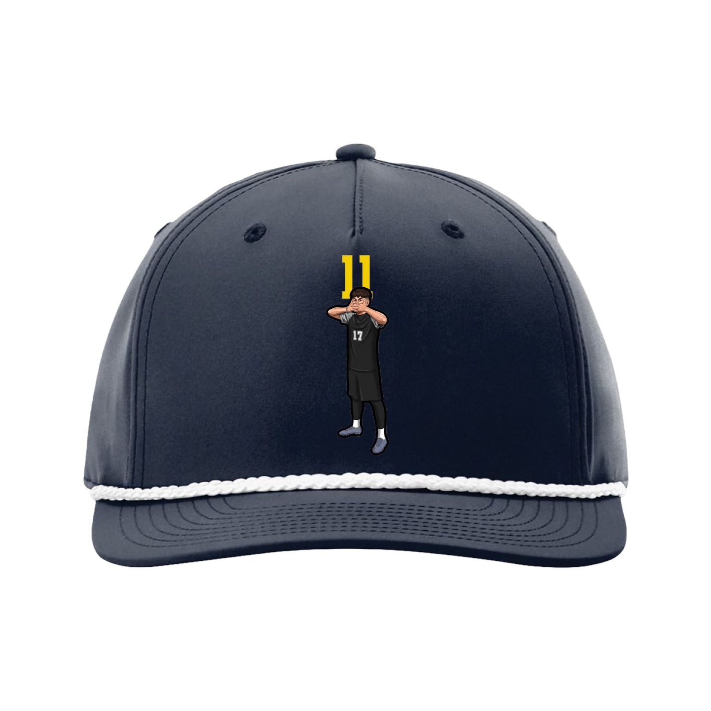 Five-Panel Classic Rope Cap — Number Top in Navy