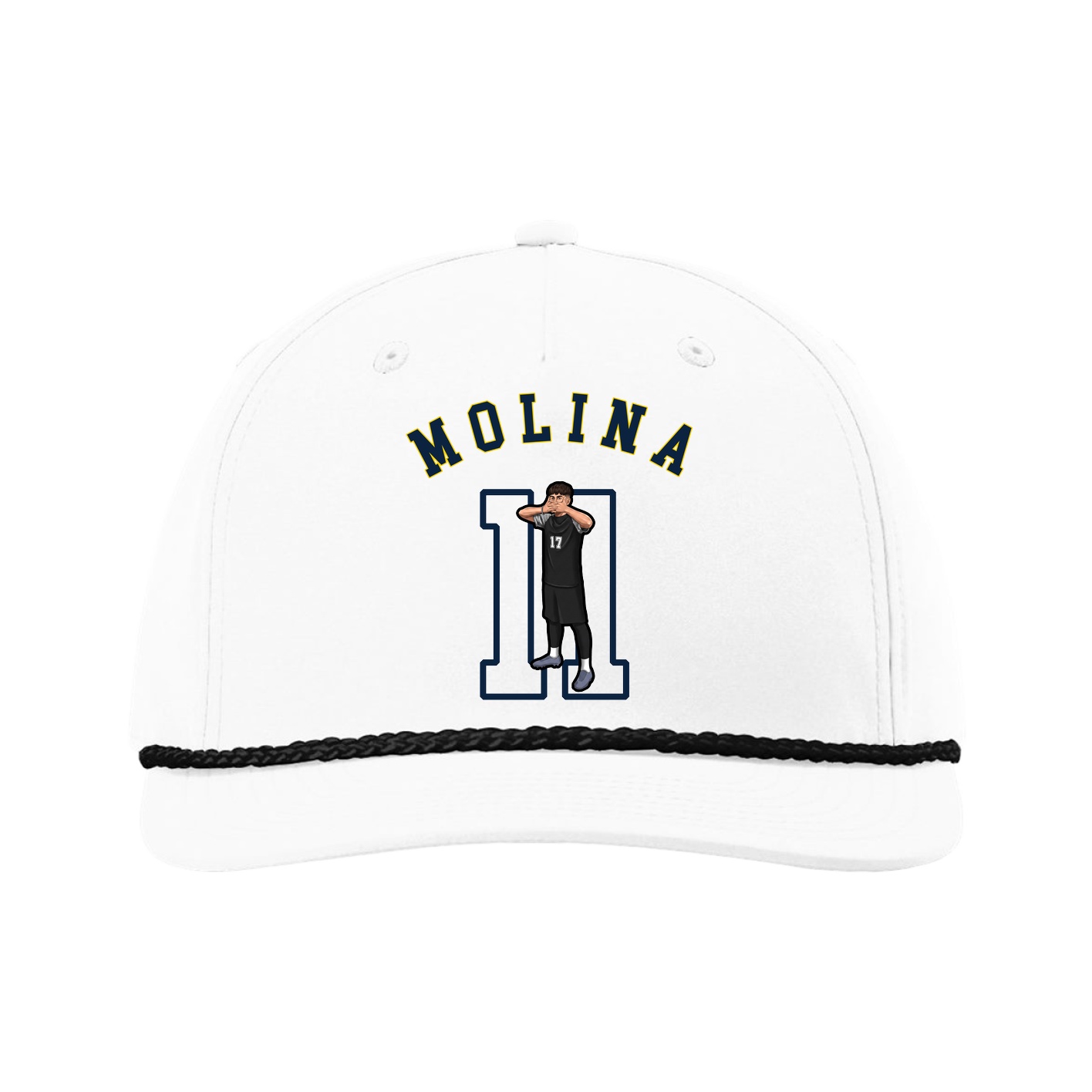 Five-Panel Classic Rope Cap — Shirsey Arch in White