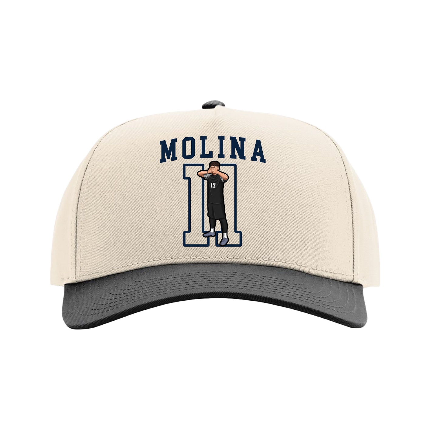 Full Fabric Five-Panel Champ Cap — Shirsey in Cream/Black