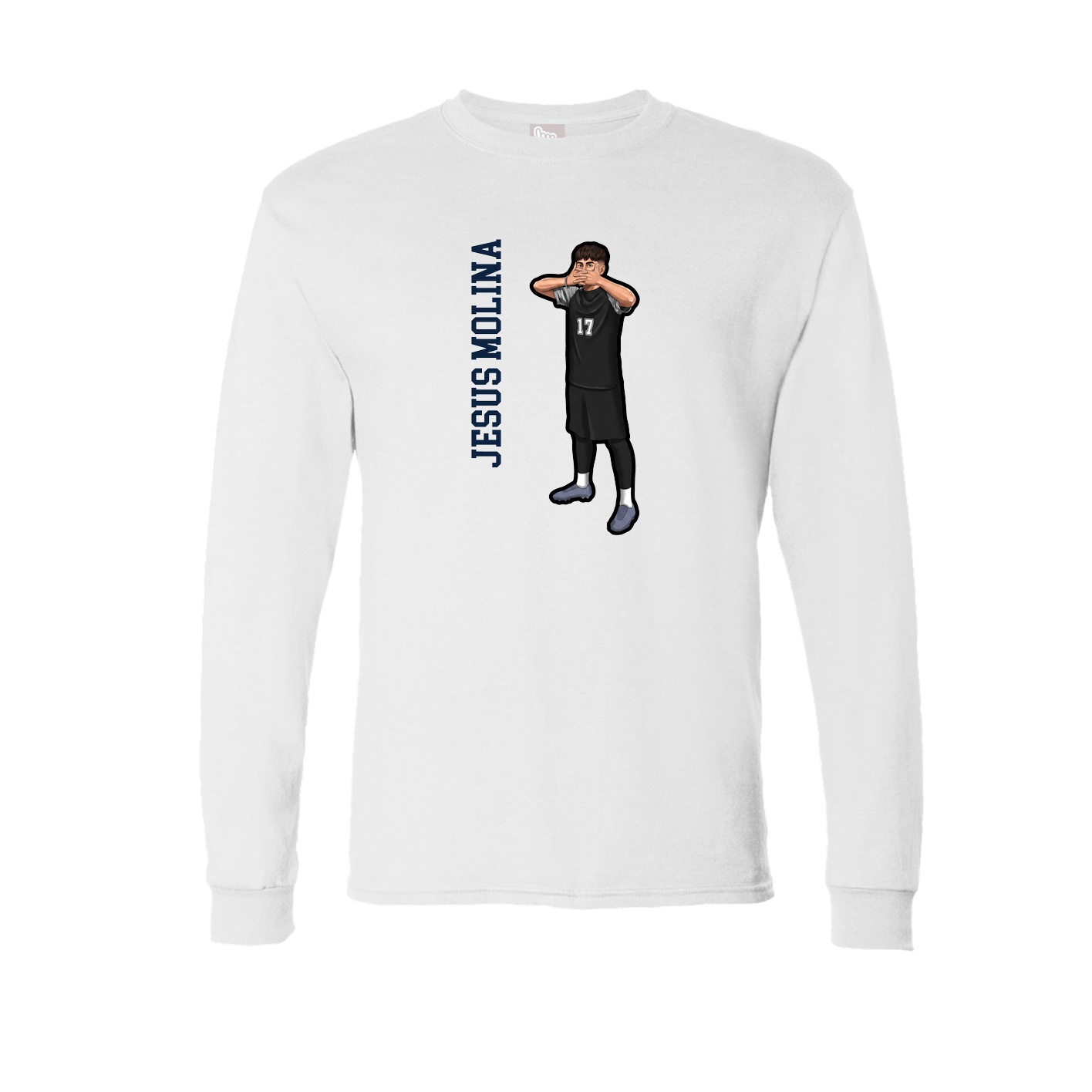 Long Sleeve Tee — Name Vertical in White