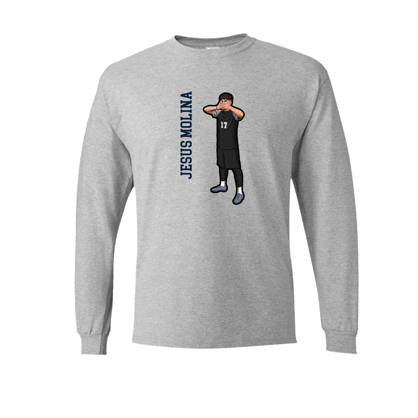 Long Sleeve Tee — Name Vertical in Grey