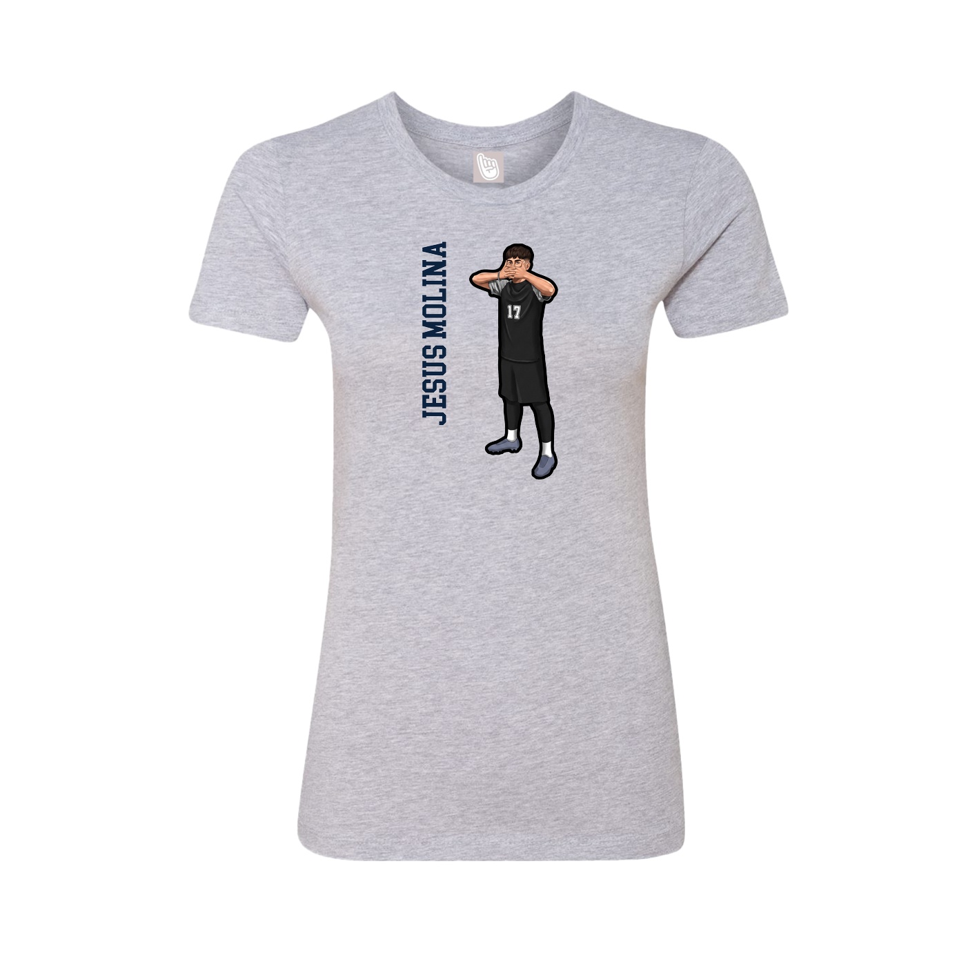 Womens Tee — Name Vertical in Grey