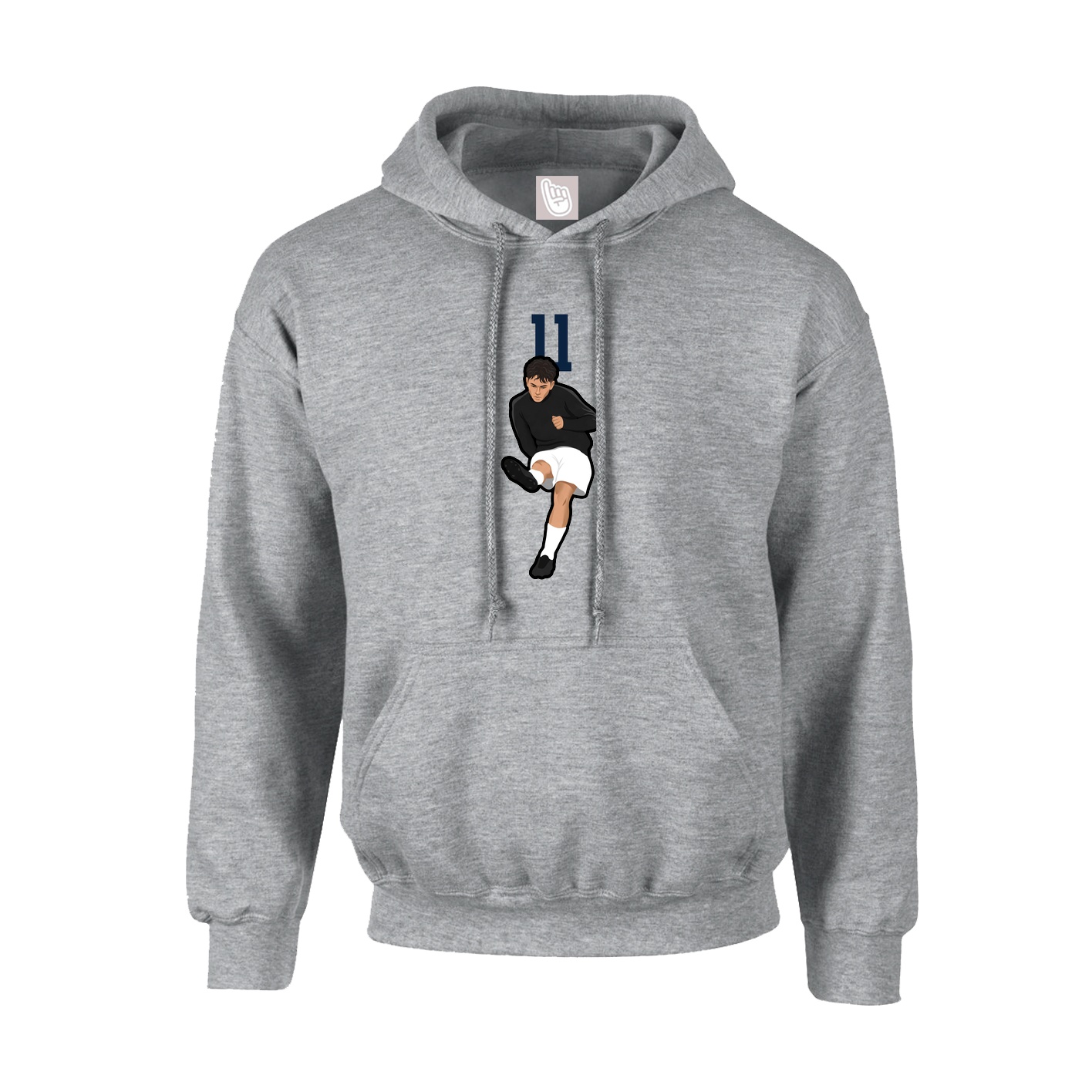 Hoodie — Number Top in Grey