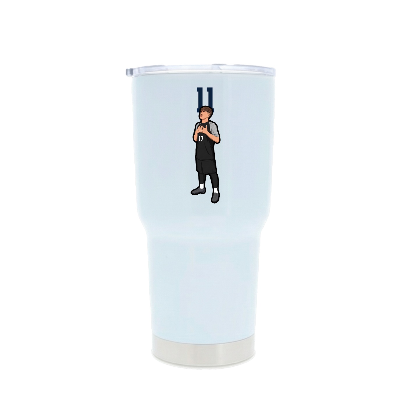 30oz Stainless Steel Tumbler — Number Top in White